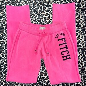 Abercrombie & Fitch pink & black “fitch” on bootcut lowrise pants💕🖤